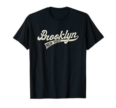Amazon | ビンテージベースボールスタイルブルックリンTシャツ